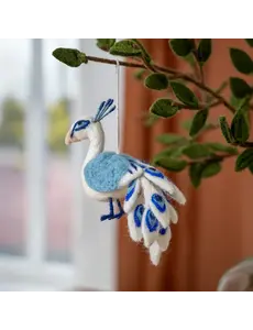 Sjaal met Verhaal Hanger Pauw Delfts Blauw