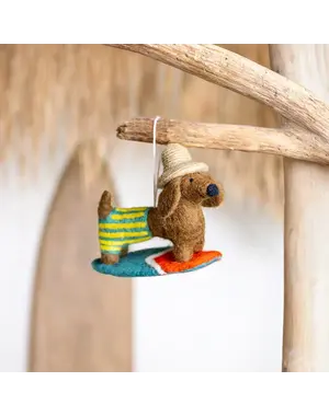 Sjaal met Verhaal Hanger Teckel Summer days streep