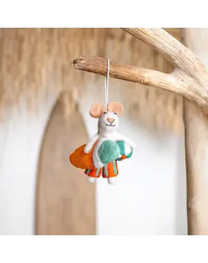 Sjaal met Verhaal Hanger Muis Surfboy Oranje