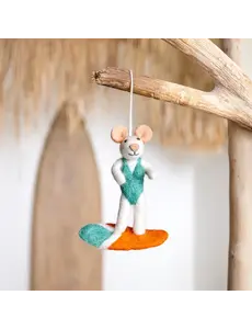 Sjaal met Verhaal Hanger Muis Surfgirl Turquoise