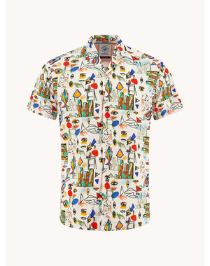 A Fish Named Fred Blouse Cubist Multicolor