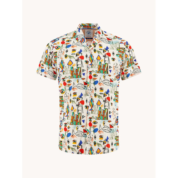 A Fish Named Fred Blouse Cubist Multicolor | A Fish Named Fred