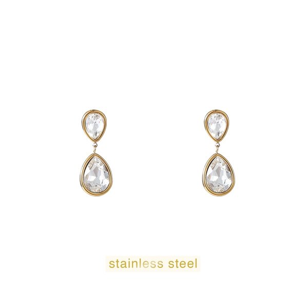 Day & Eve Oorbellen Double Stone crystal | Day & Eve