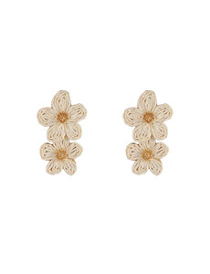 Day & Eve Oorbellen Double Flower Stud White