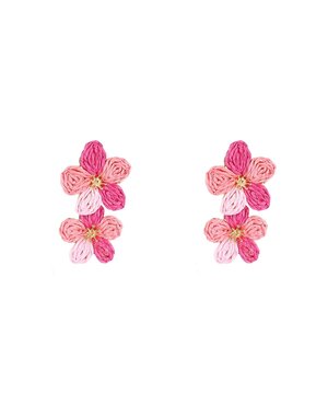 Day & Eve Oorbellen Double Flower Stud Pink