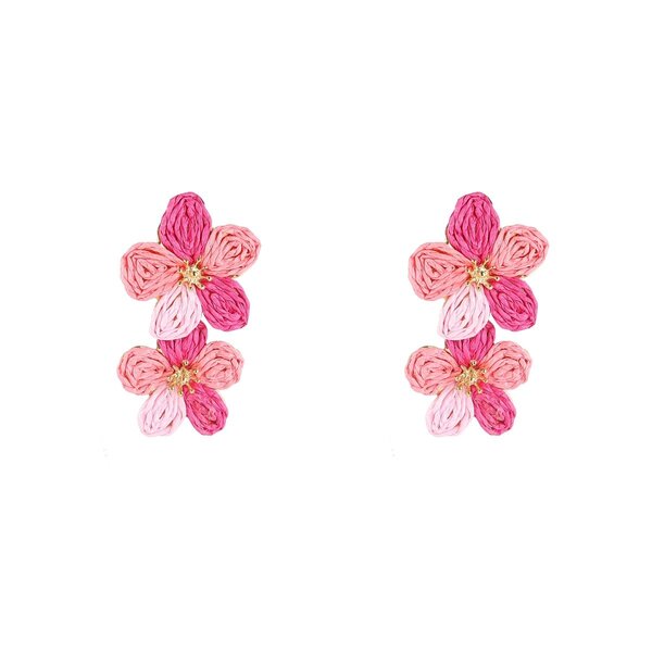 Day & Eve Oorbellen Double Flower Stud Pink | Day & Eve