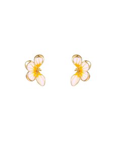 Day & Eve Oorbellen Half Flower Stud Yellow