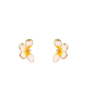 Day & Eve Oorbellen Half Flower Stud Yellow