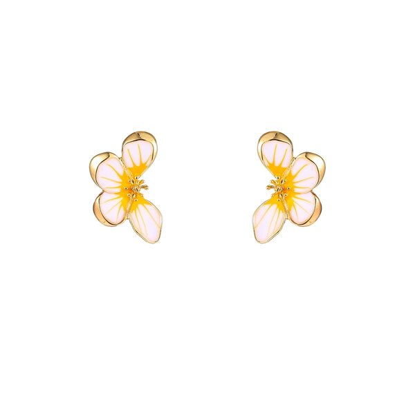 Day & Eve Oorbellen Half Flower Stud Yellow | Day & Eve