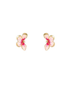 Day & Eve Oorbellen Half Flower Stud Fuchsia