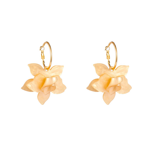 Day & Eve Oorbellen Big Big Flower Brown | Day & Eve