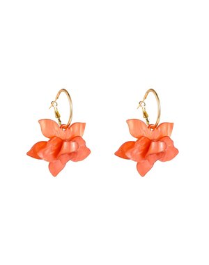 Day & Eve Oorbellen Big Big Flower Summer Coral