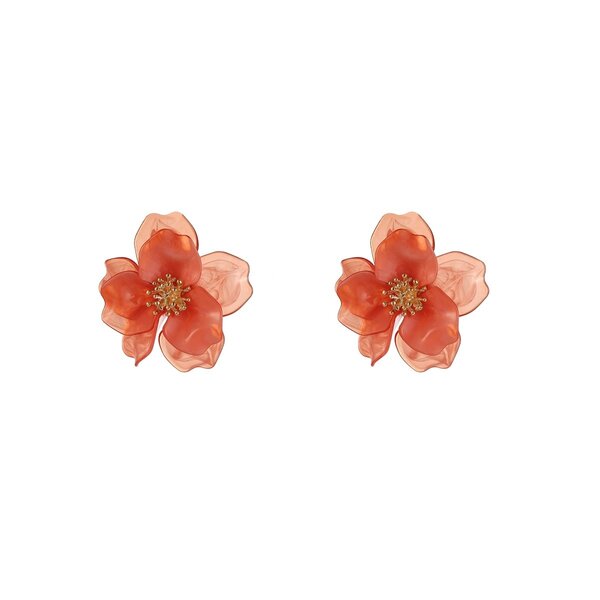 Day & Eve Oorbellen Big Flower Stud Summer Coral | Day & Eve