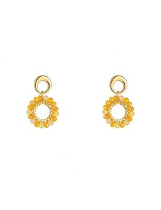 Day & Eve Oorbellen 2 Rounds Stud - Butter Yellow