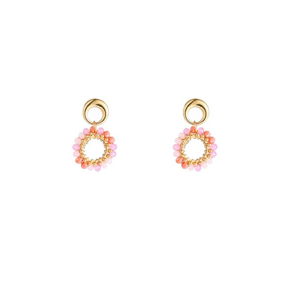 Day & Eve Oorbellen 2 Rounds Stud - Pastel Pink | Day & Eve