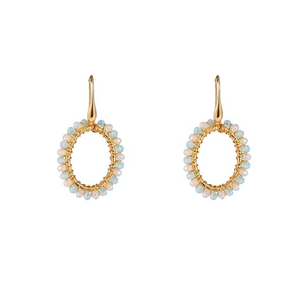 Day & Eve Oorbellen Oval Dangle - Blue Sky | Day & Eve