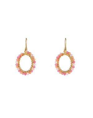 Day & Eve Oorbellen Oval Dangle - Pastel Pink