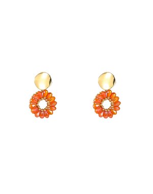 Day & Eve Oorbellen Round Stud Dangle - Ginger