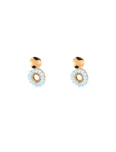 Day & Eve Oorbellen Round Stud Dangle - Sky Blue