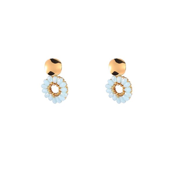 Day & Eve Oorbellen Round Stud Dangle - Sky Blue | Day & Eve