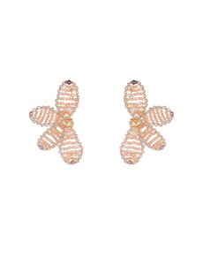 Day & Eve Oorbellen Half Flower Stud white - Porcelain