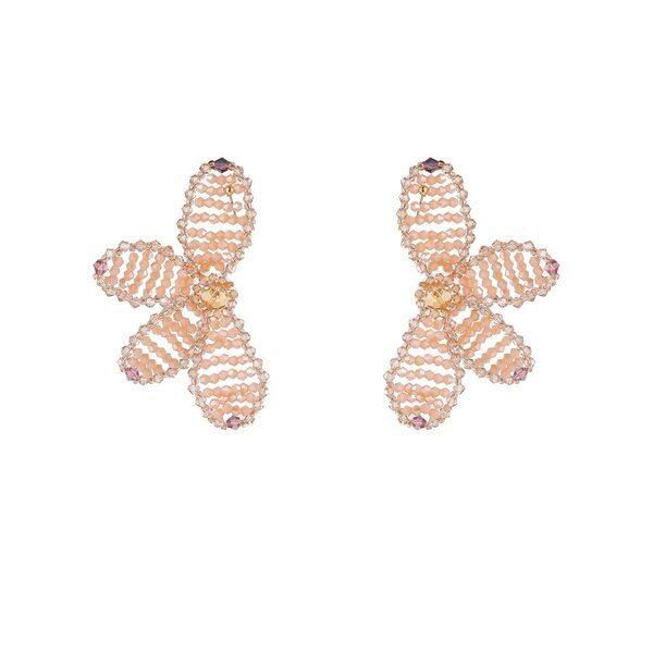 Day & Eve Oorbellen Half Flower Stud white - Porcelain | Day & Eve