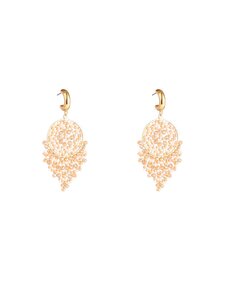 Day & Eve Oorbellen Lace Beads Round Dangle - White Mocca