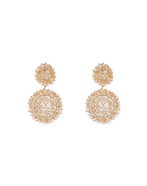 Day & Eve Oorbellen Lace Rounds Dangle - White Mocca