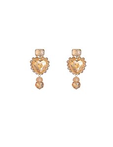 Day & Eve Oorbellen Heart Stone Earring - Summer Champagne