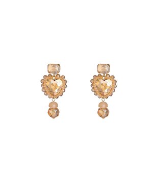 Day & Eve Oorbellen Heart Stone Earring - Summer Champagne
