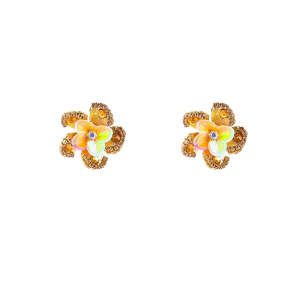 Day & Eve Oorbellen Shiny Flower Stud - Summer Champagne | Day & Eve