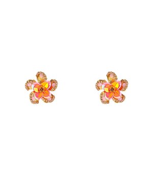 Day & Eve Oorbellen Shiny Flower Stud - Coral Rose