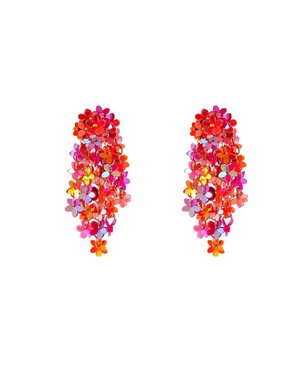 Day & Eve Oorbellen Waterfall Flowers - Orange Plum