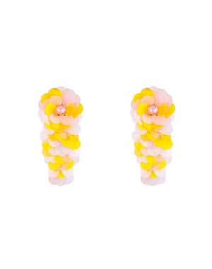 Day & Eve Oorbellen Sequin Flower Fountain - Honey Lemon