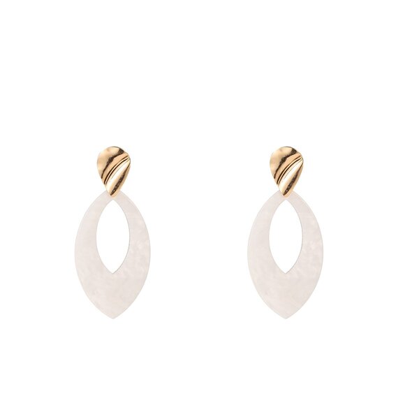Day & Eve Oorbellen Oval Drop & Dangle white | Day & Eve