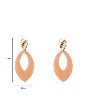 Day & Eve Oorbellen Oval Drop & Dangle salmon