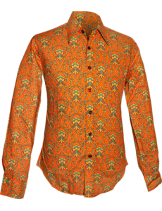 Chenaski Overhemd Wallpaper-Flower rust, green, turquoise