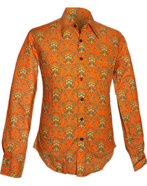 Chenaski Overhemd Wallpaper-Flower rust, green, turquoise