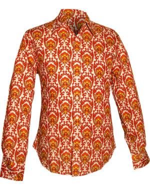 Chenaski Overhemd Wallpaper-Flower creme, rust, mustard