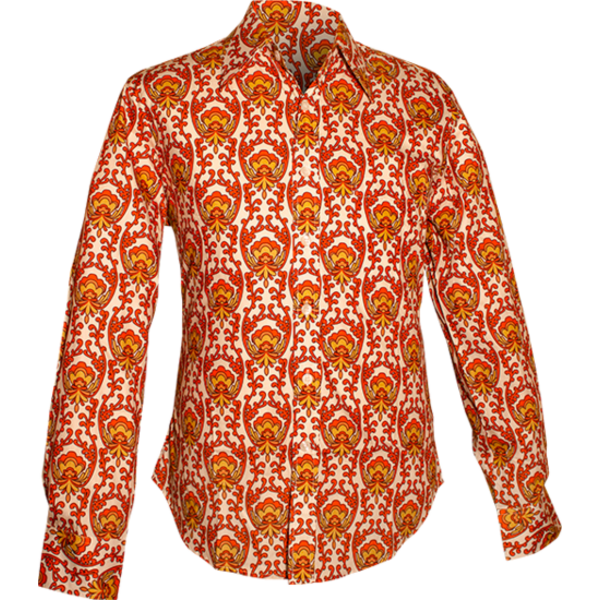 Chenaski Overhemd Wallpaper-Flower creme, rust, mustard | Chenaski