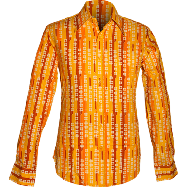 Chenaski Overhemd 70's Shamrock light-brown, orange | Chenaski