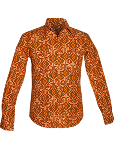 Chenaski Overhemd Onions creme, brown, orange, green, mustard