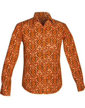 Chenaski Overhemd Onions creme, brown, orange, green, mustard