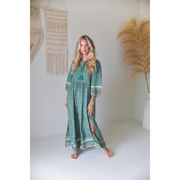 Jaase Maxi Jurk Viridian Meadow | Jaase