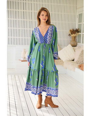 Jaase Midi Jurk Blue Bird Willa