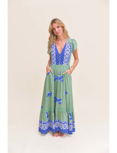 Jaase Lange Jurk Blue Bird Carmen