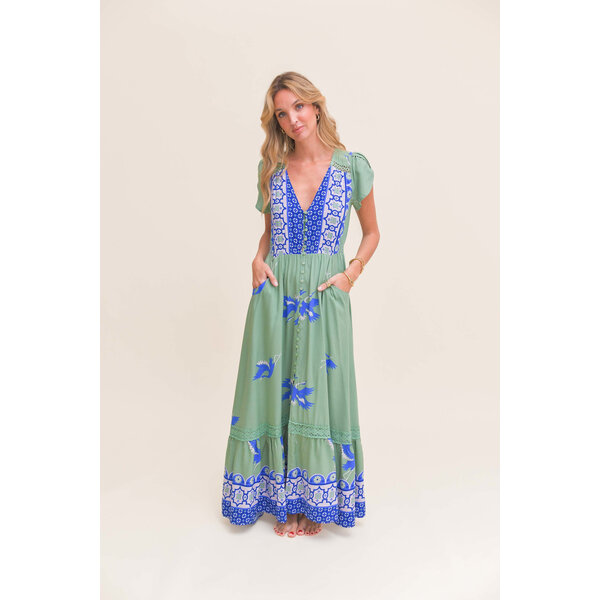 Jaase Lange Jurk Blue Bird Carmen | Jaase