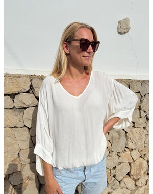 Bindi Top Anna Crincle Uniq Off-white