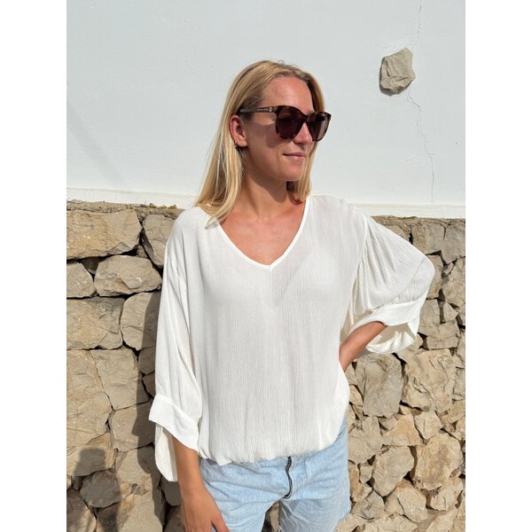 Bindi Top Anna Crincle Uniq Off-white | Bindi