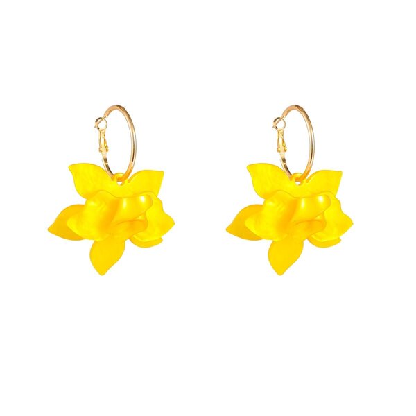 Day & Eve Oorbellen Big Big Flower Sunny Yellow | Day & Eve
